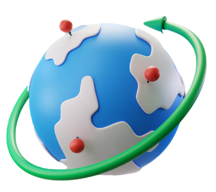 3D globe with an orbit ring